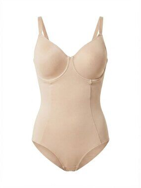 Miraclesuit Sexy Sheer Shaping Bodysuit Padded Cup Sz 38DD Sand 2763 Slimming